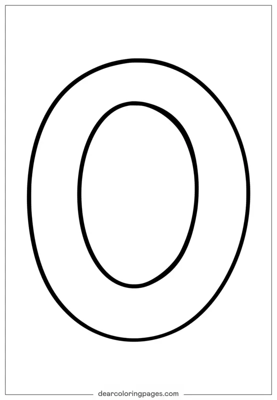 Disegno da Colorare Lettera O per Bambini in Età Prescolare
