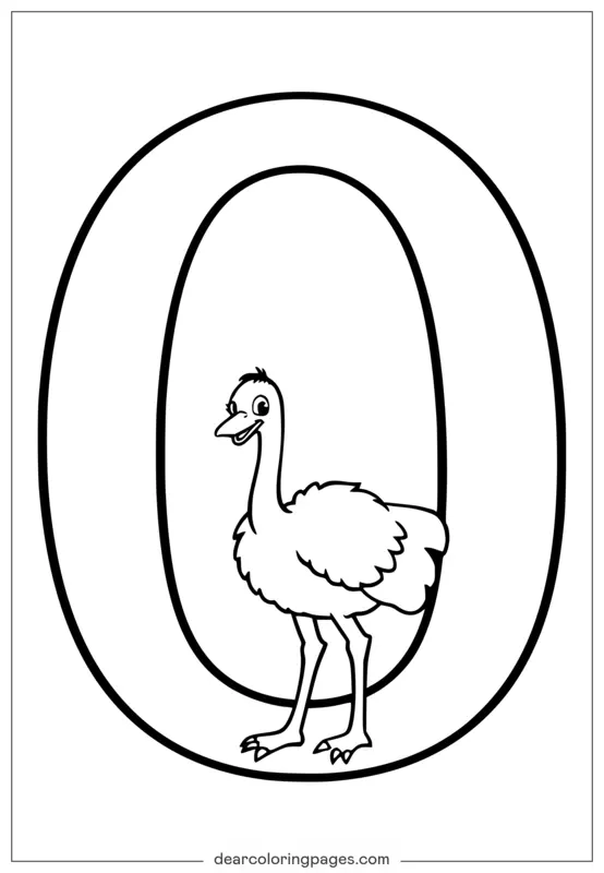 La lettera O è per Ostrich (Apprendimento dell'alfabeto inglese)