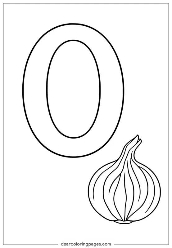 La lettera O sta per Onion (Imparare l'inglese con l'alfabeto)