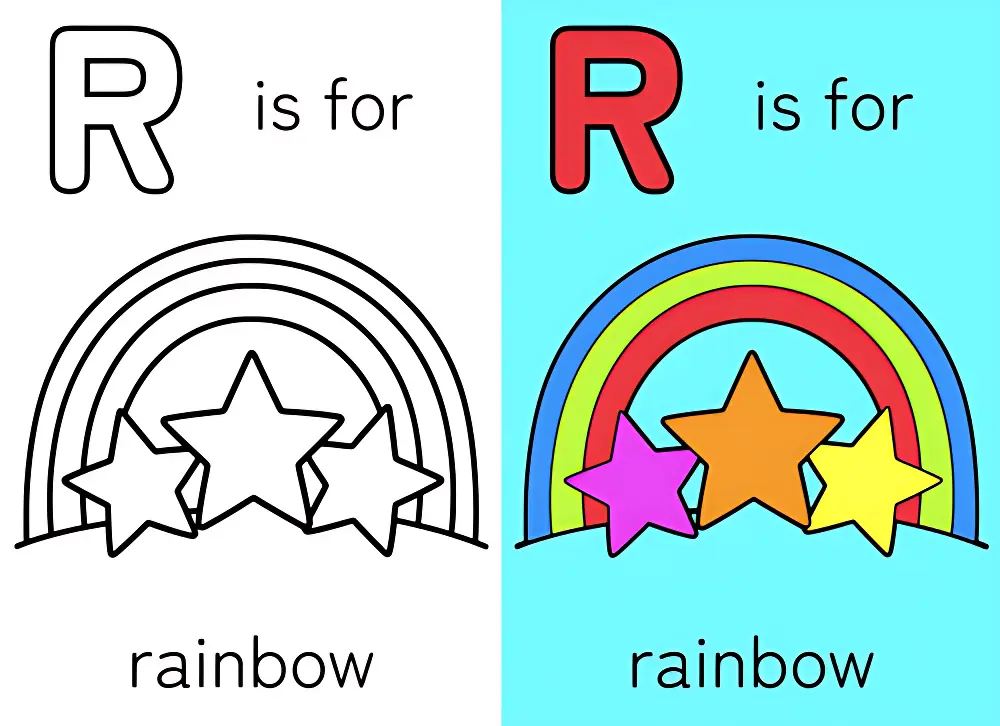 레터 R 색칠공부 | Dear Coloring Pages