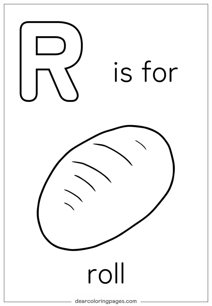 Buchstabe R Ausmalbild - R wie Roll