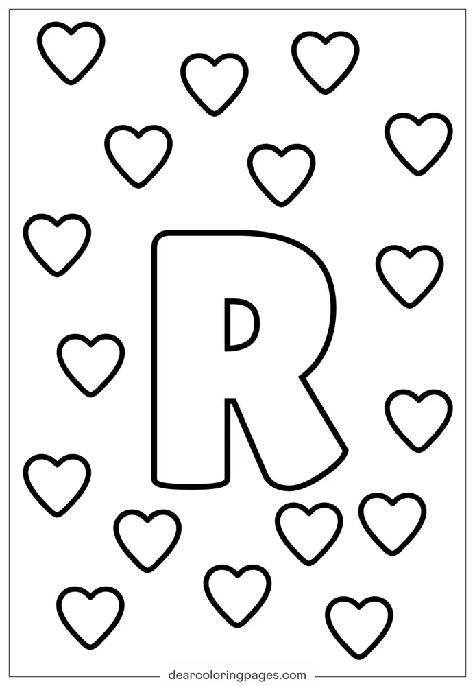 Druckbares Ausmalbild Buchstabe R