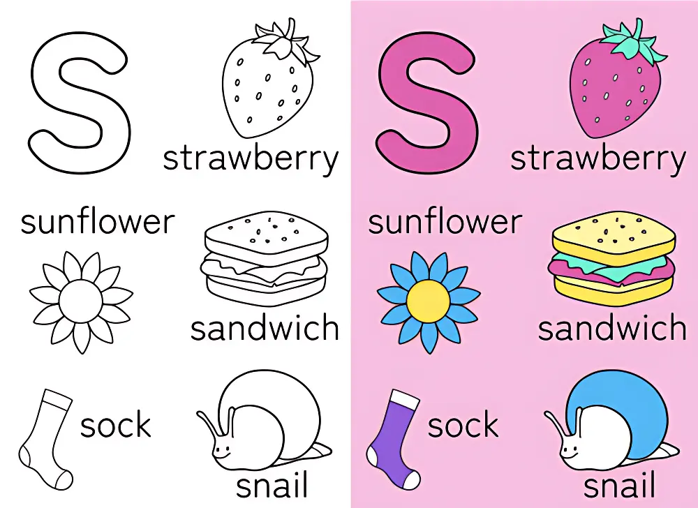 Letra S Dibujos para Colorear | Dear Coloring Pages