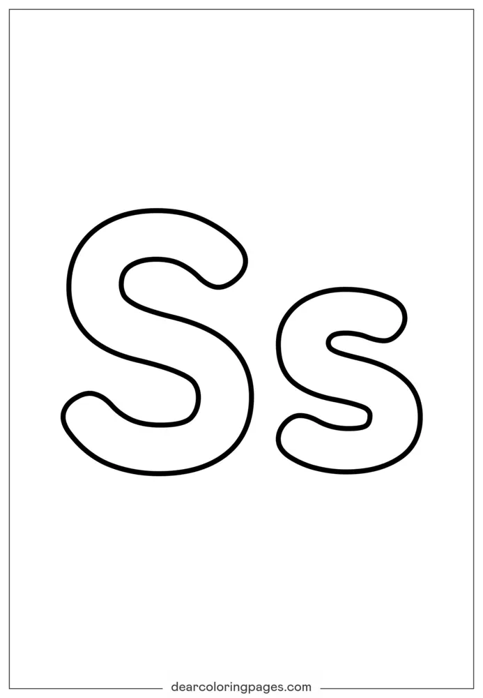 Großbuchstabe und Kleinbuchstabe S Ausmalbild