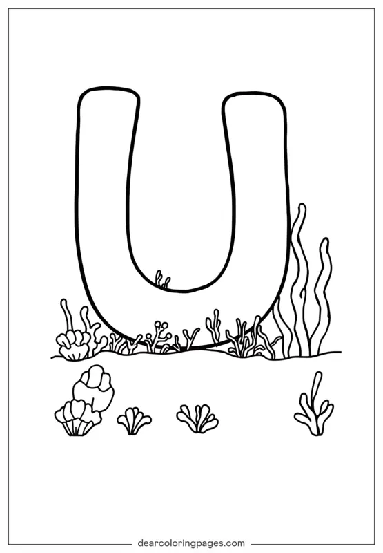 Lettera U Disegno da Colorare - Lettera U è per Underwater