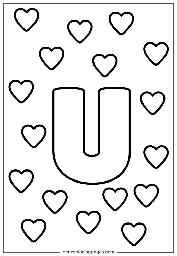 Dibujo para Colorear de la Letra U