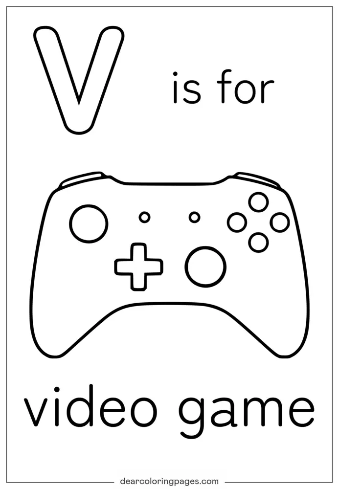 Coloriage V comme Jeu Vidéo