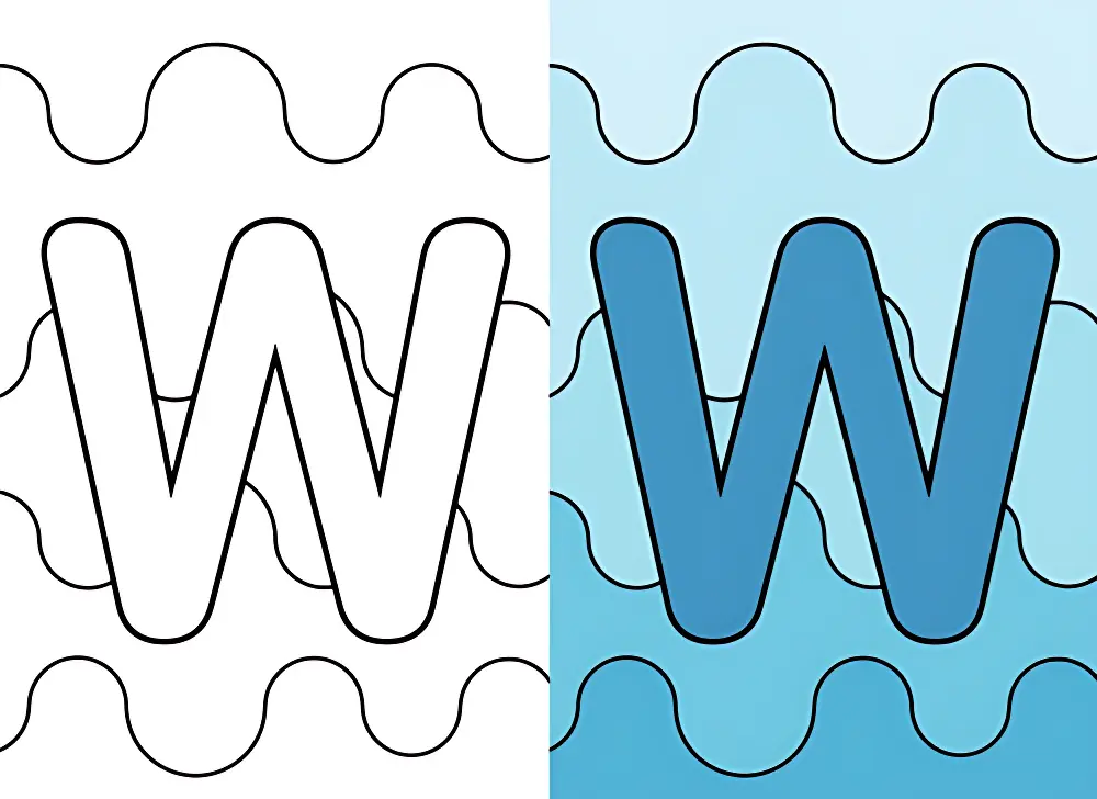 Buchstabe W Ausmalbilder | Dear Coloring Pages