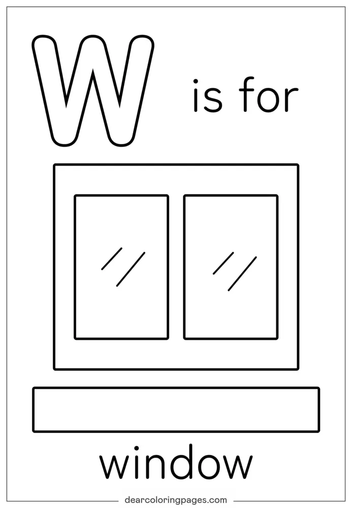 Letter W Coloring Page - W is for Window