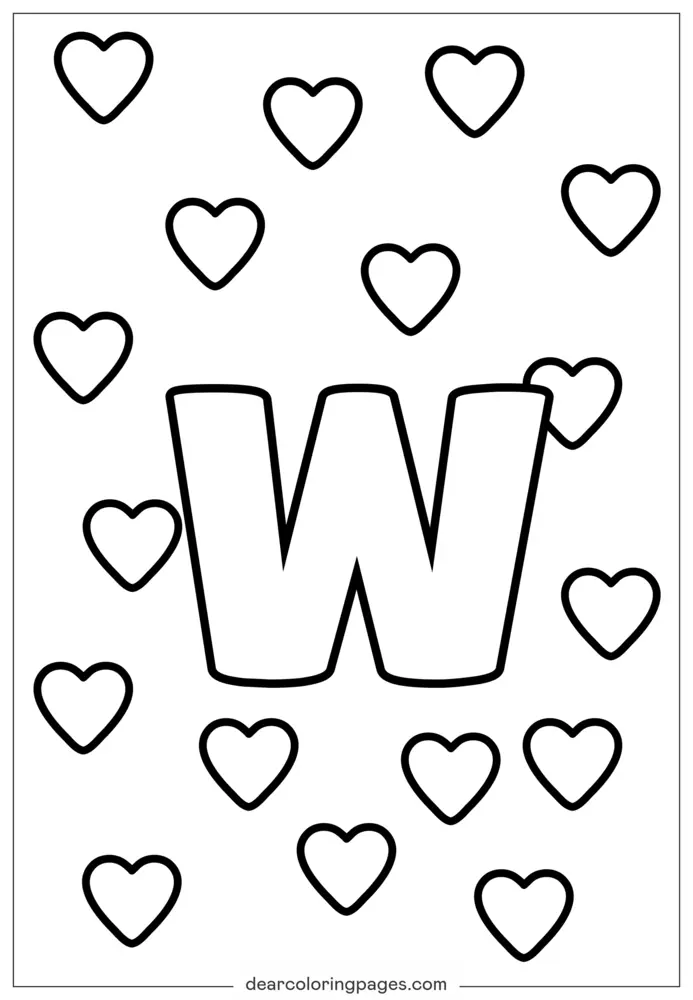 Printable Letter W Coloring Page