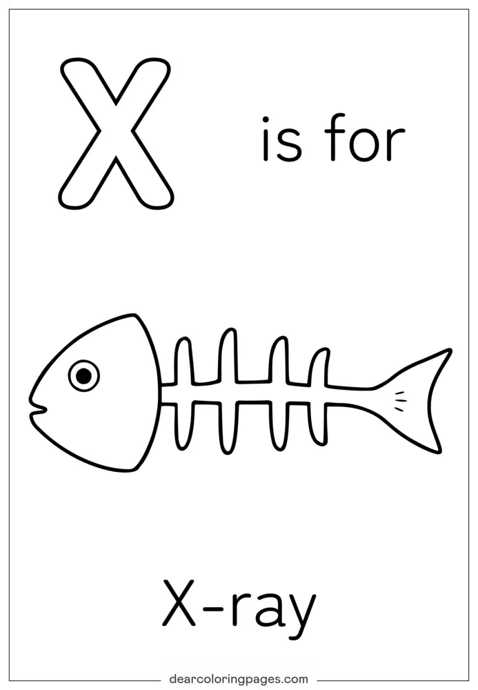 字母X塗色頁 - X代表X光