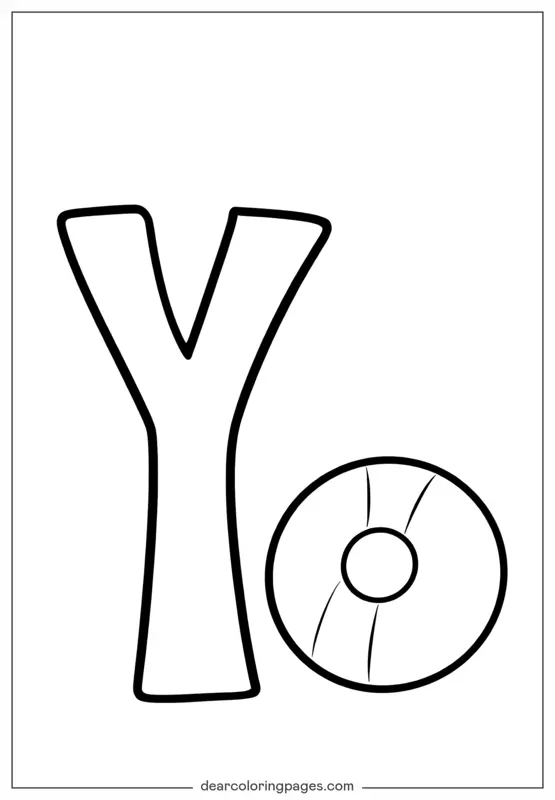 Letter Y Coloring Page - Y is for Yoyo