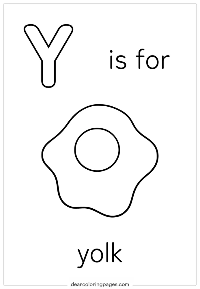 字母Y塗色頁 - Y代表Yolk