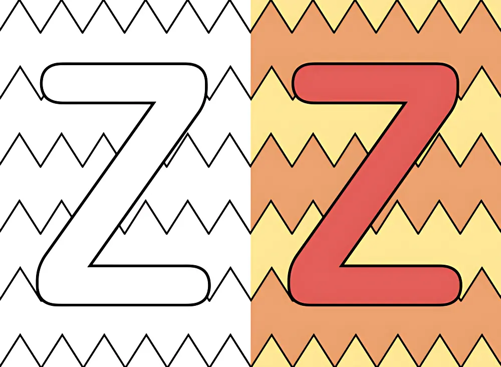 Buchstabe Z Ausmalbilder | Dear Coloring Pages