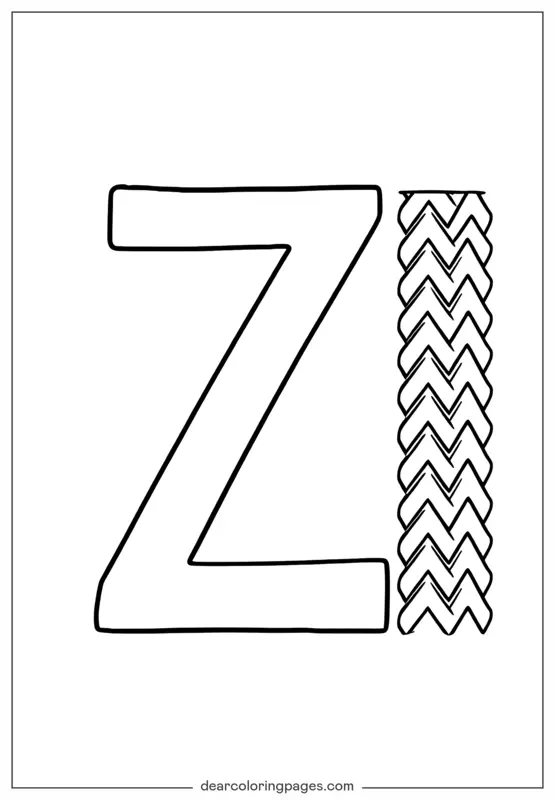 Lettera Z Disegno da Colorare - Lettera Z è per Zigzag