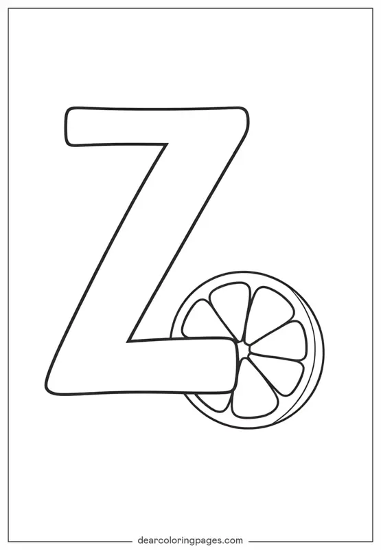 Lettera Z Disegno da Colorare - Lettera Z è per Zest