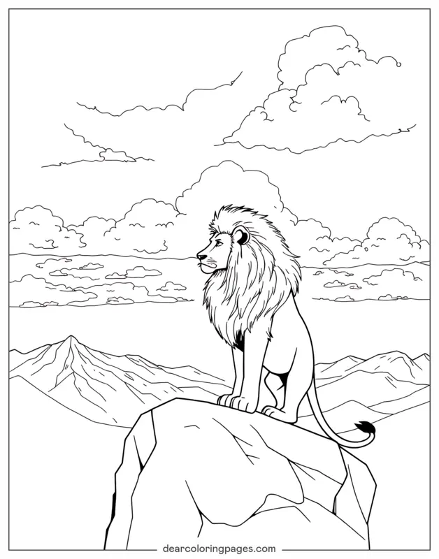 Lion Coloring Page - Regal Lion