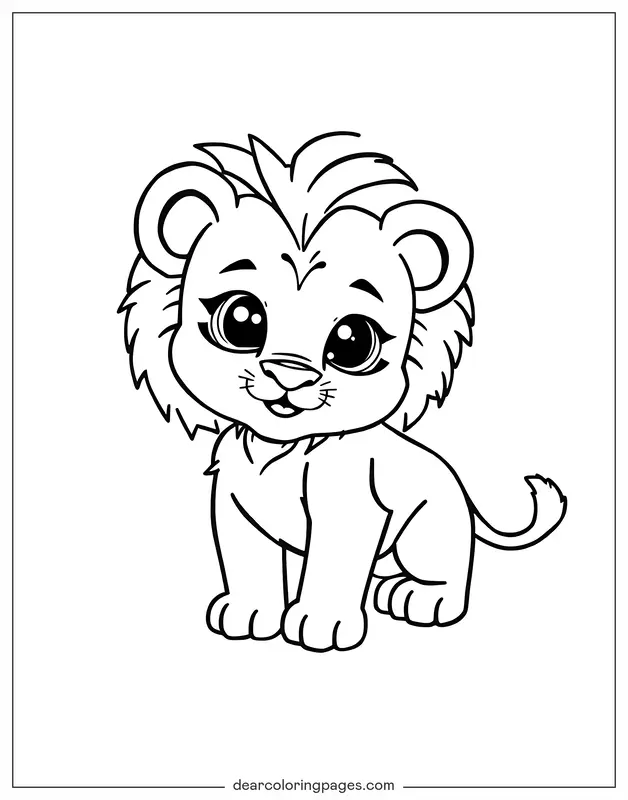 Lion Coloring Page - Lion Cub