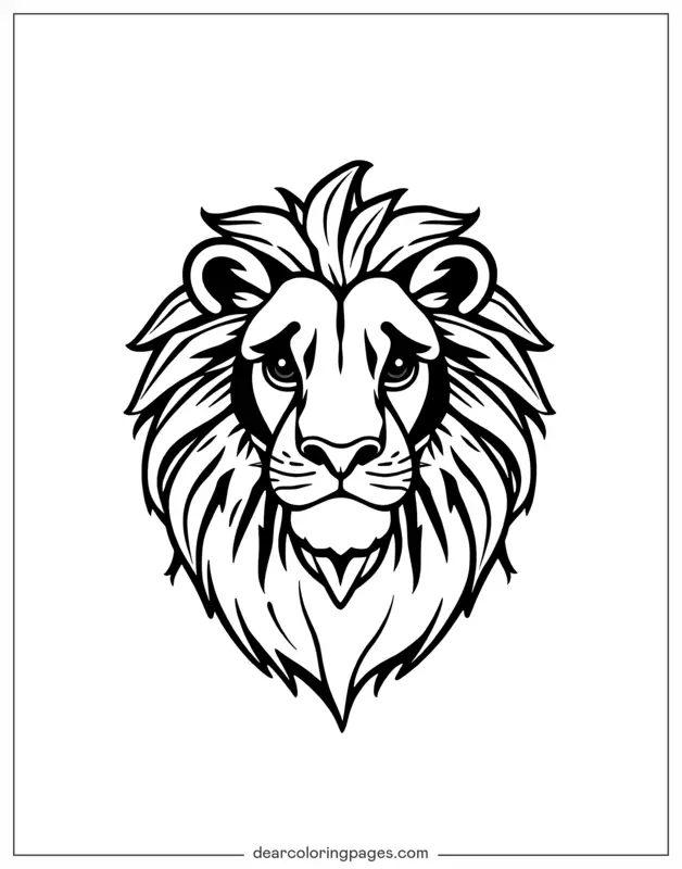 Lion Coloring Page - Lion Head