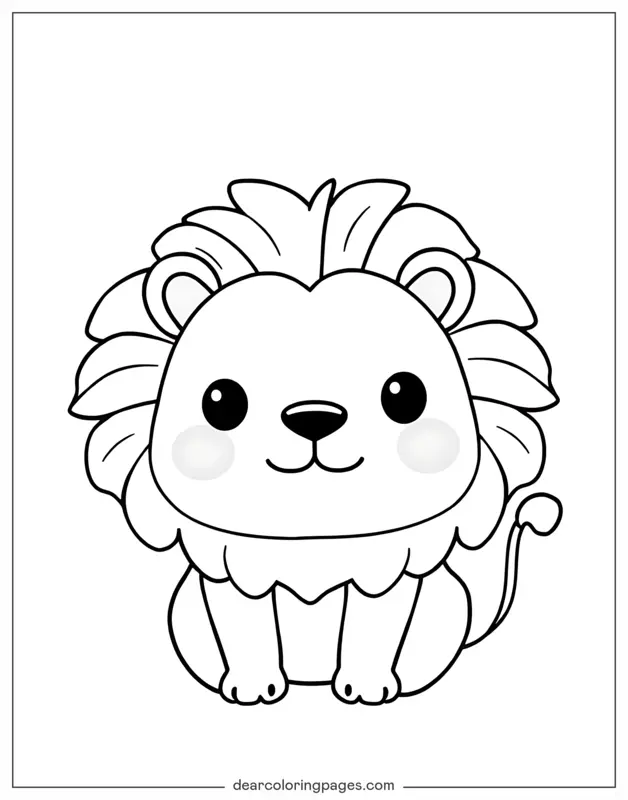 Lion Coloring Page - Cute Lion