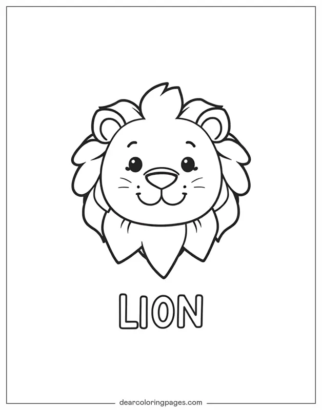 Lion Coloring Page - Lion With Text