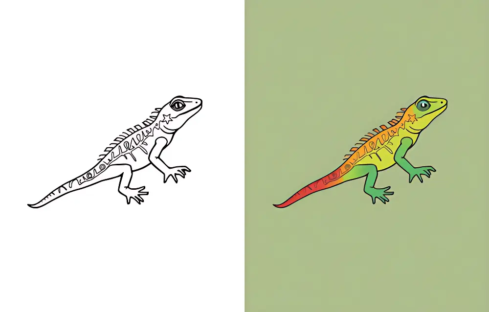 Lagarto Desenhos para Colorir