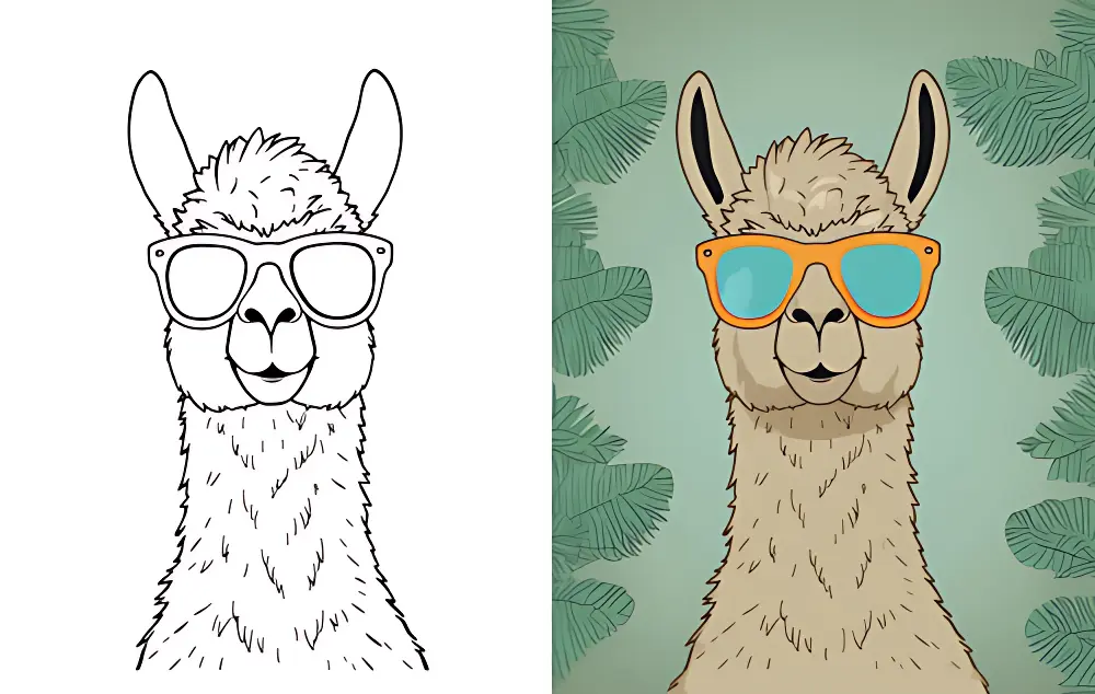 Lhama Desenhos para Colorir