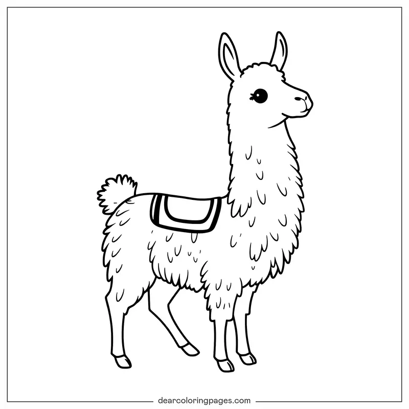 Lama Ausmalbild - Einfache Lama