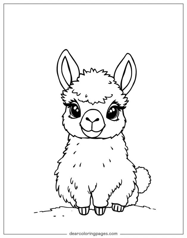 Lama Ausmalbild - Baby-Lama