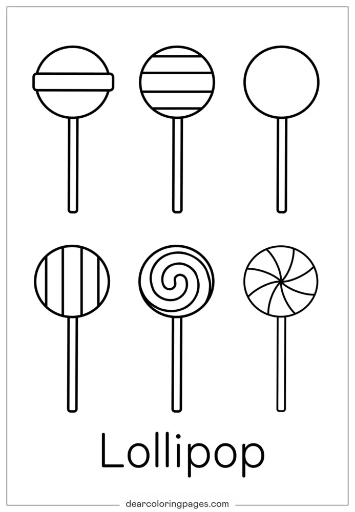 L di Lecca-lecca Disegno da Colorare - Modello Gratuito da Stampare