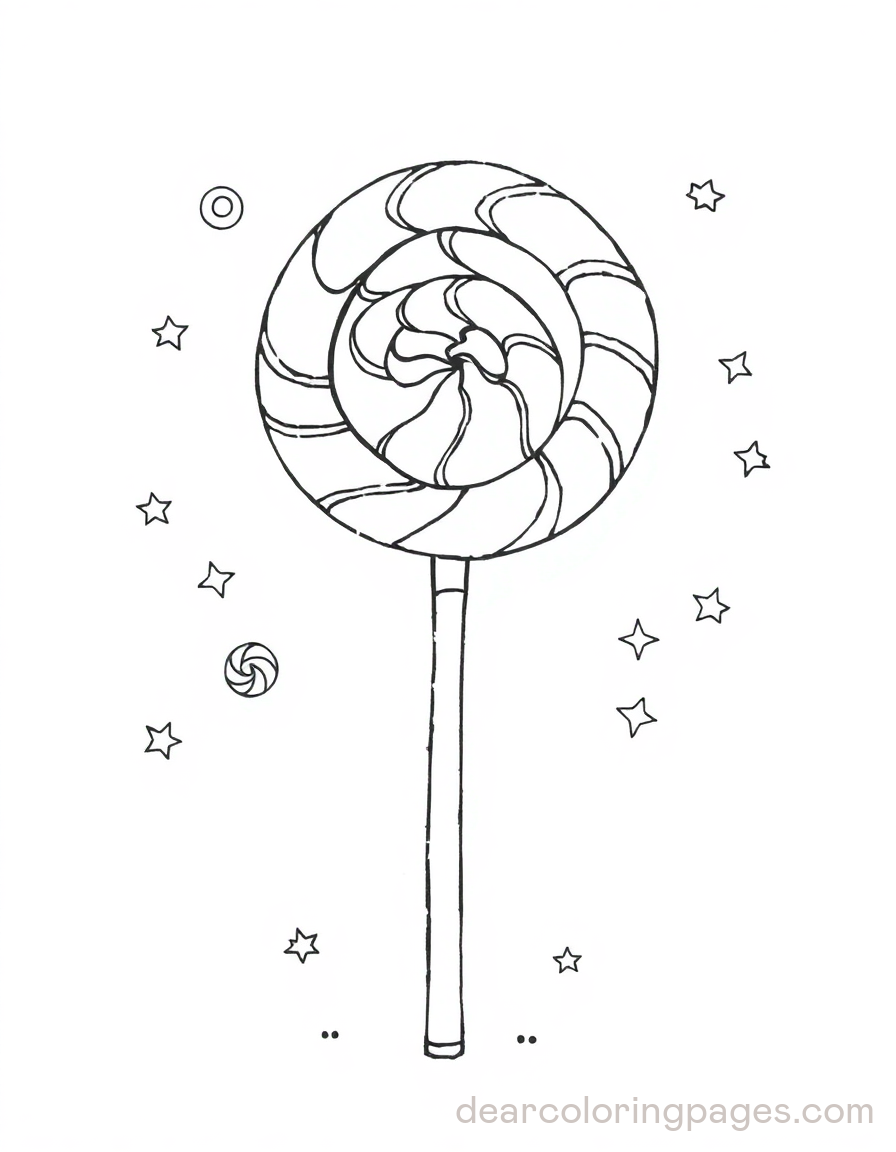 Lollipop with Swirled Patterns Coloring Page