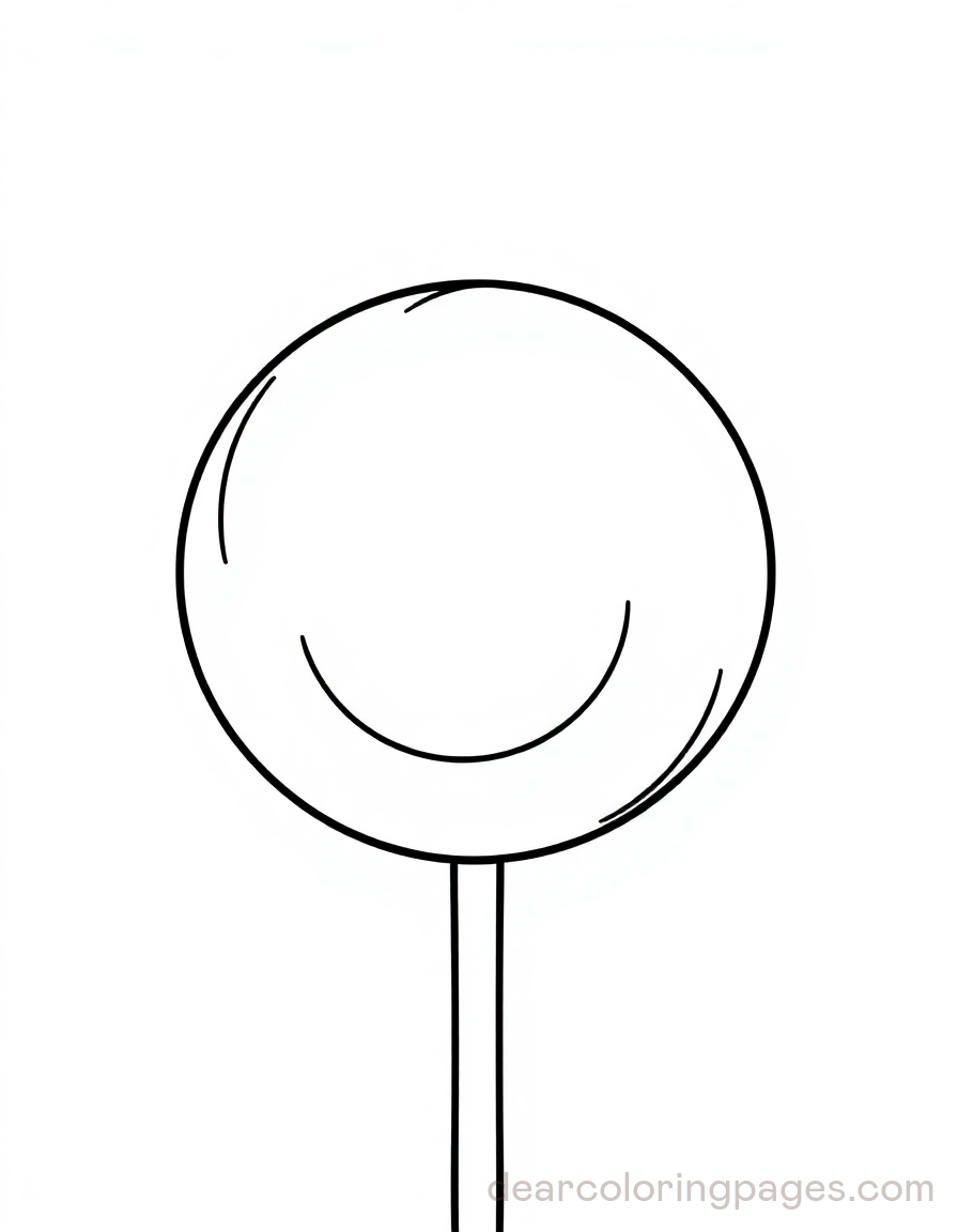 Simple Outline of Lollipop Coloring Page