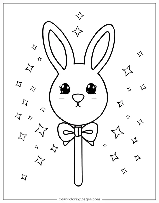 Lutscher Ausmalbild - Osterhase Lutscher
