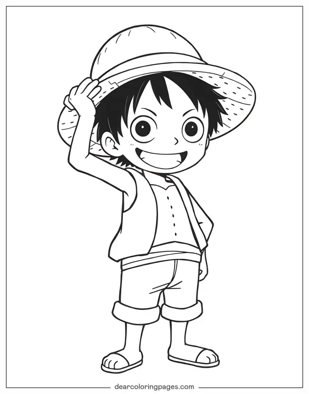 Luffy Desenho para Colorir - Chibi Luffy