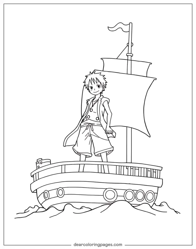 Luffy Desenho para Colorir - Luffy Zarpa