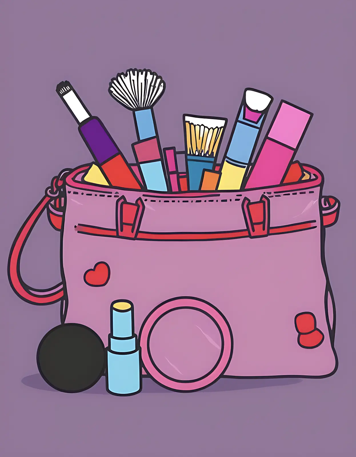 Erwachsene Ausmalbilder - Make-up Ausmalbild