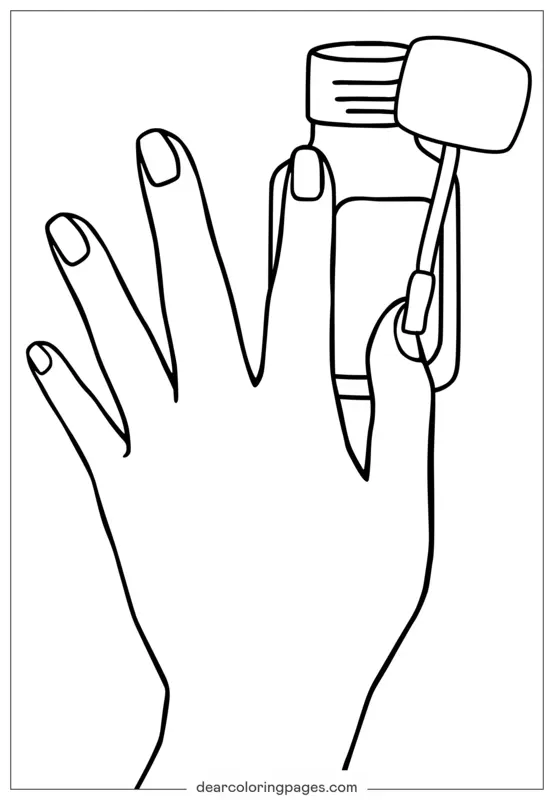 Coloriage Beauté: Application de Manucure