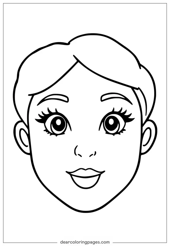 Coloriage Maquillage: Modèle de Visage Vierge