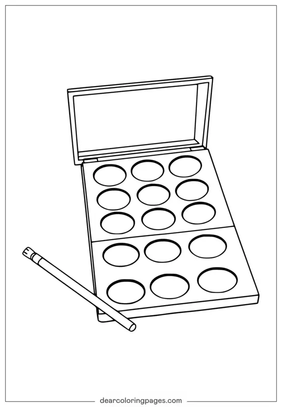 Coloriage Palette de Fard à Paupières