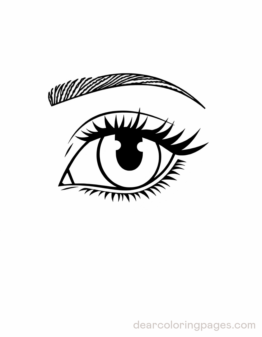 Makeup Coloring Page - Eye Sketch