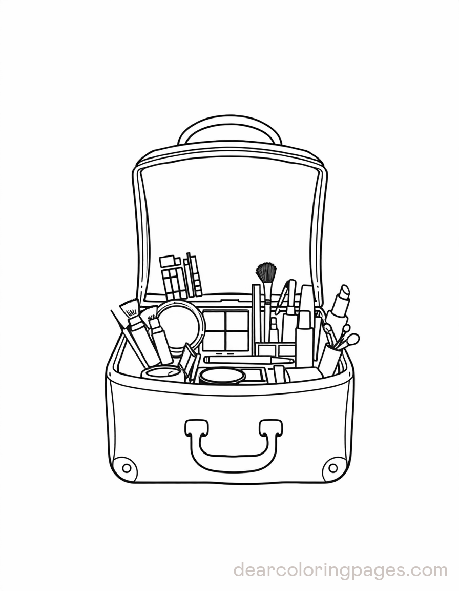 Makeup Coloring Page - Makeup Bag