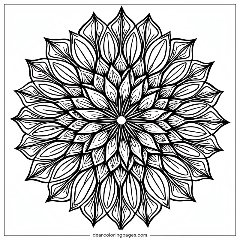 Patrón Dibujo para Colorear - Dibujo para Colorear de Mandala de Abundancia de Lotos