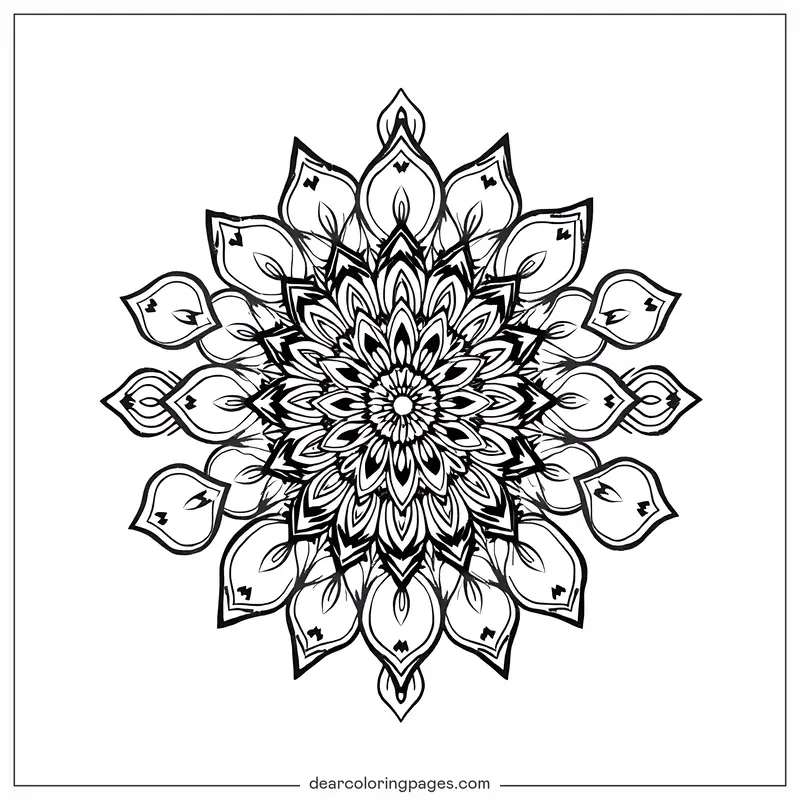 Mandala Dibujo para Colorear - Mandala Radiante