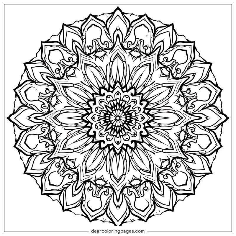 Patrón Dibujo para Colorear - Mandala de Espirales Ornamentados Dibujo para Colorear