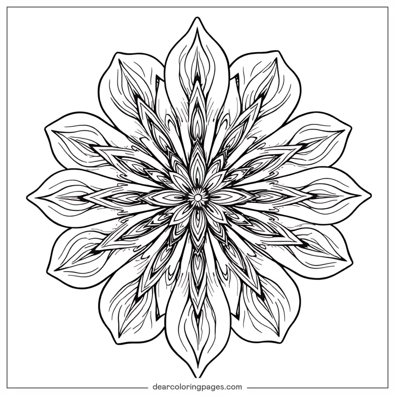 Mandala Dibujo para Colorear - Mandala Inspirada en Lirios