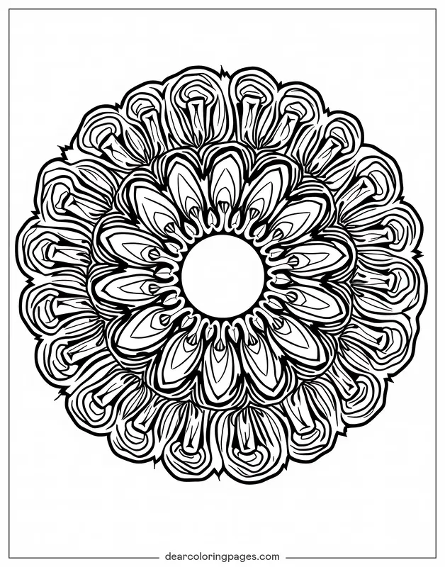 Patrón Dibujo para Colorear - Mandala Floral