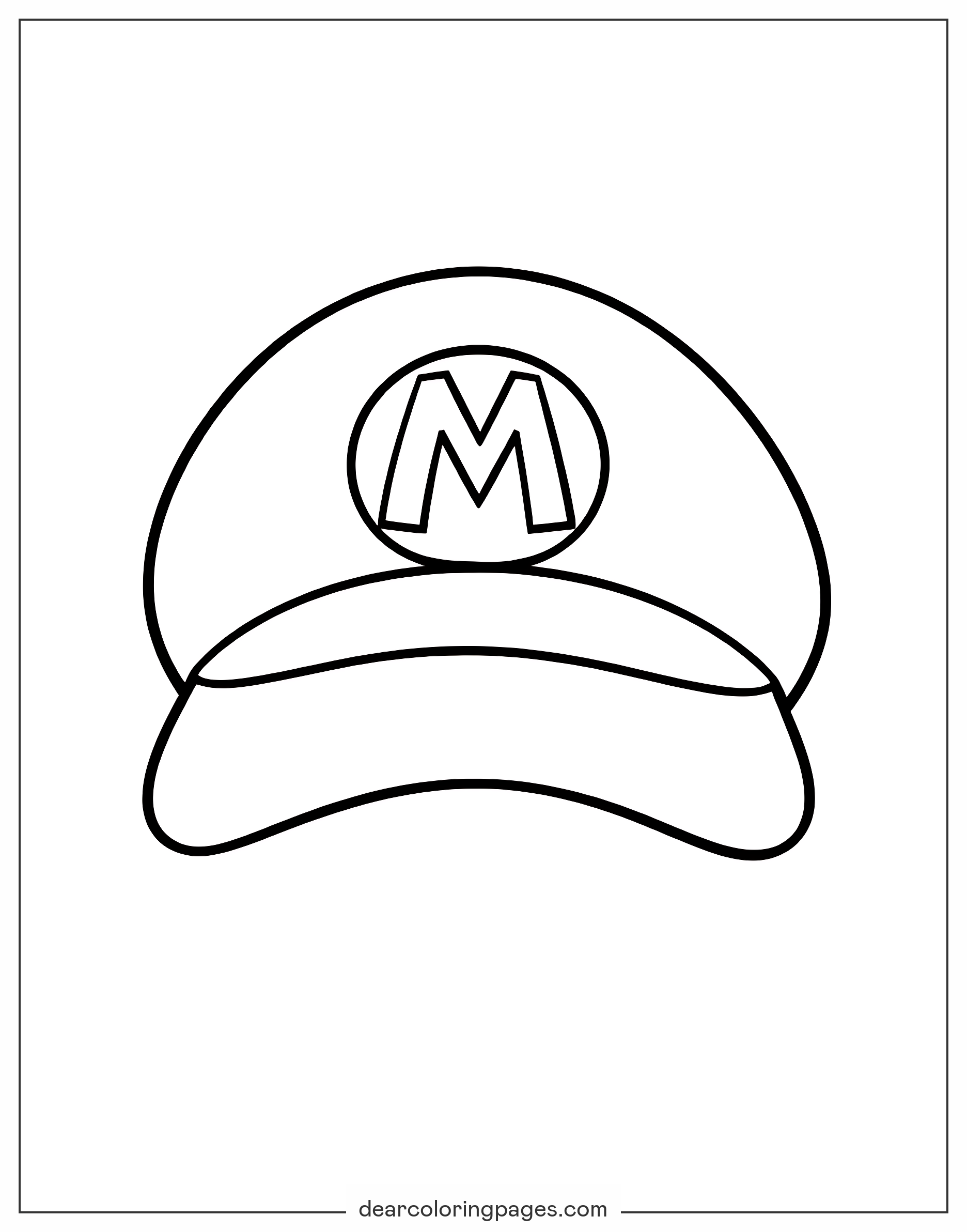 Mario Coloring Page - Classic Mario Hat