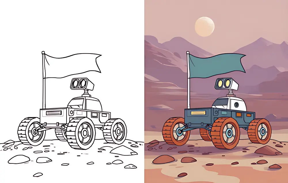 Mars Rover Coloring Pages | Dear Coloring Pages