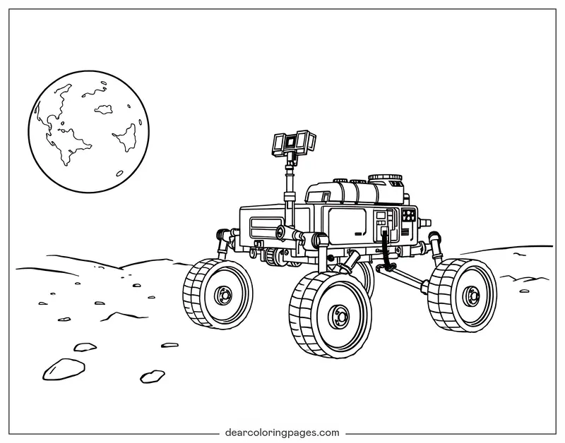 Mars Rover Coloring Page - Mars Rover