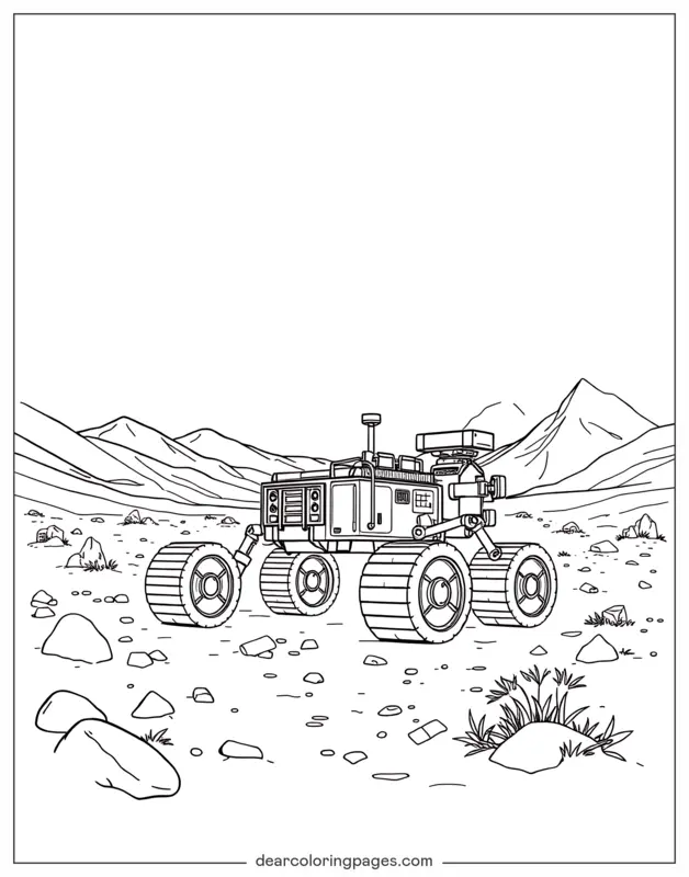 Mars Rover Coloring Page - Mars Rover Expedition